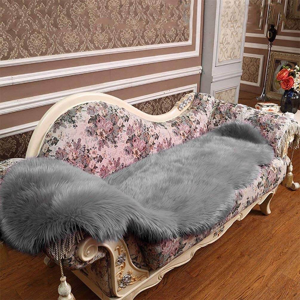 Soft Faux Fur Rug,Sheepskin Chair Cover Seat Pad Shaggy,Area Rugs