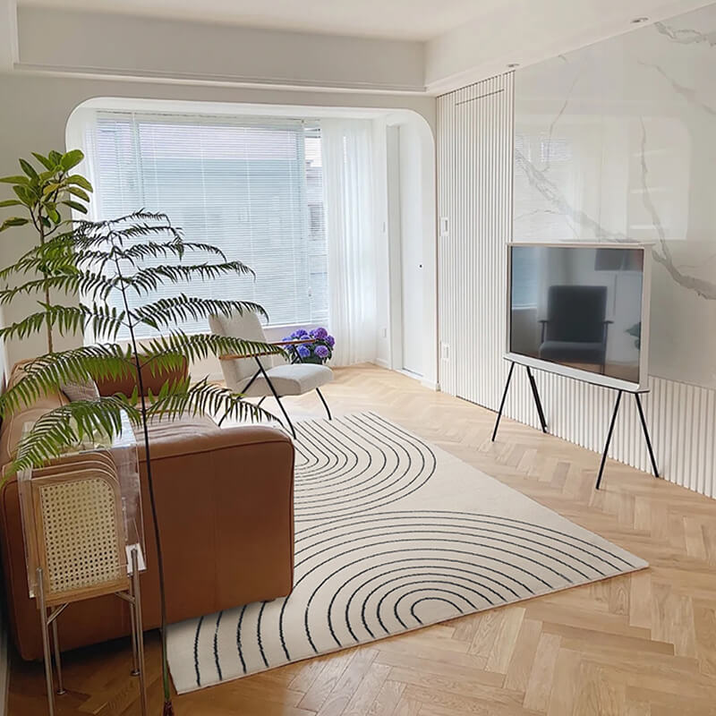 Simple irregular rug, living room area rug