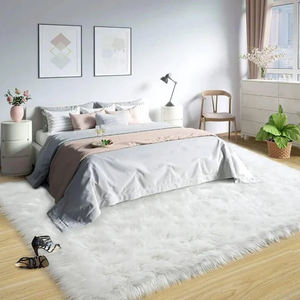 Why is a faux sheepskin rug a great choice for decorating both living rooms and bedrooms?