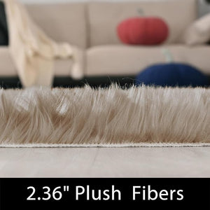 Super Round Area Rugs Ultra Soft & Fluffy Faux Fur Sheepskin Rug