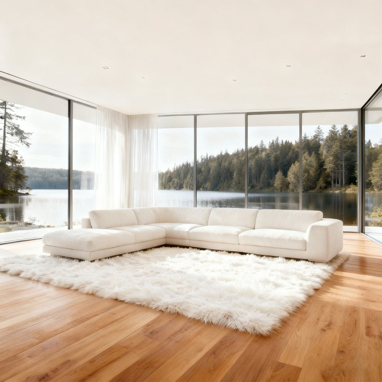 Luxury Washable Faux Sheepskin Rug - Pet & Stain Proof Shag Carpet for Home