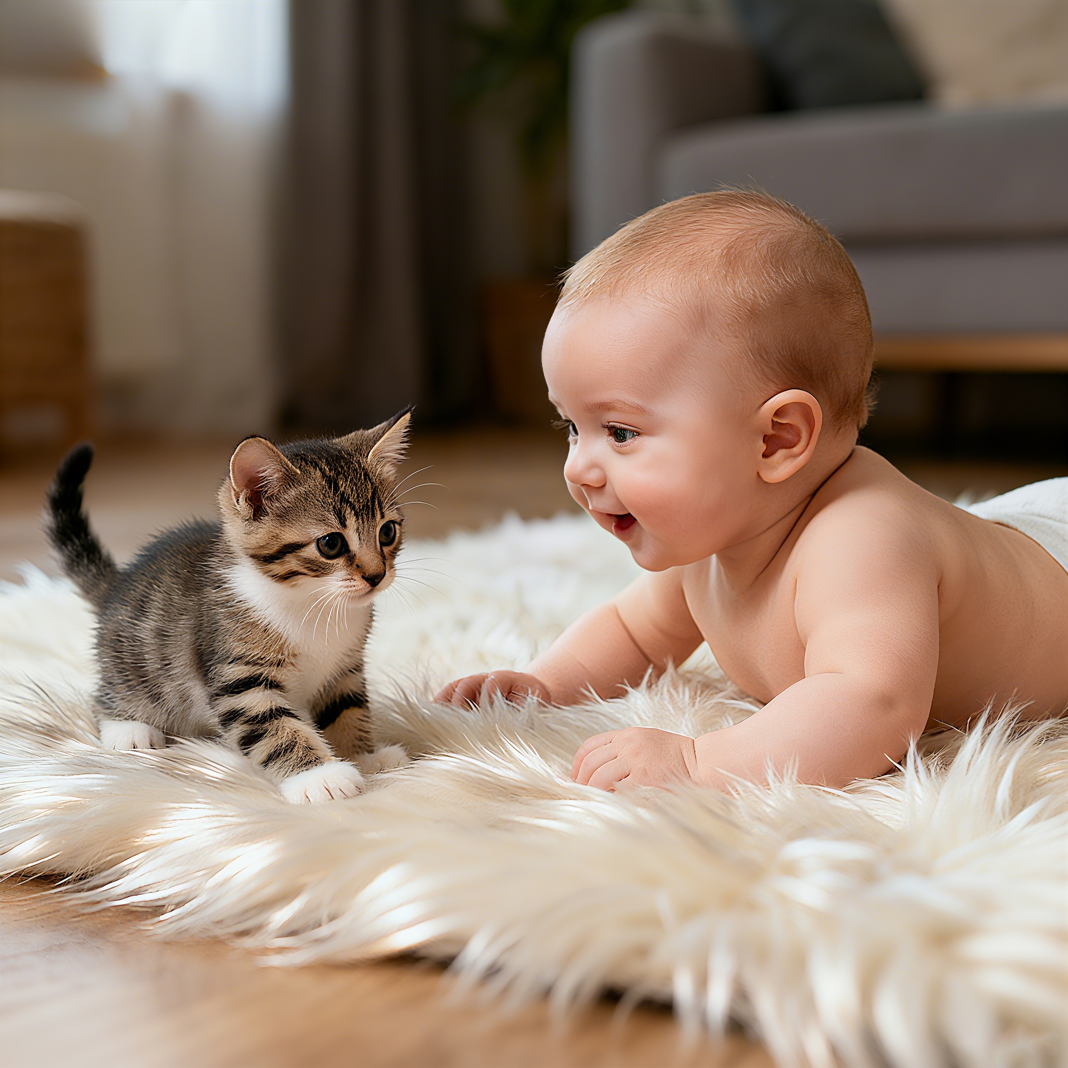 Luxury Washable Faux Sheepskin Rug - Pet & Stain Proof Shag Carpet for Home