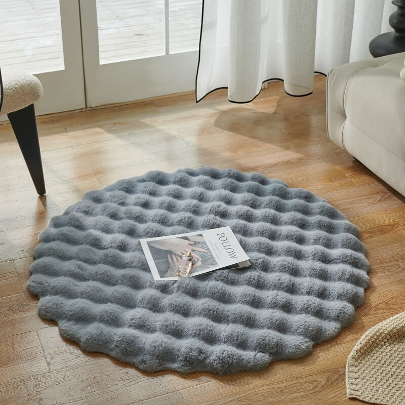 Super Round Area Rugs Ultra Soft & Fluffy Faux Fur Sheepskin Rug