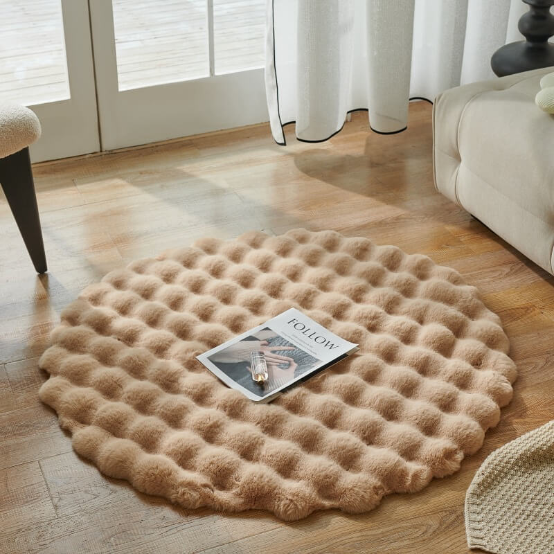 Super Round Area Rugs Ultra Soft & Fluffy Faux Fur Sheepskin Rug