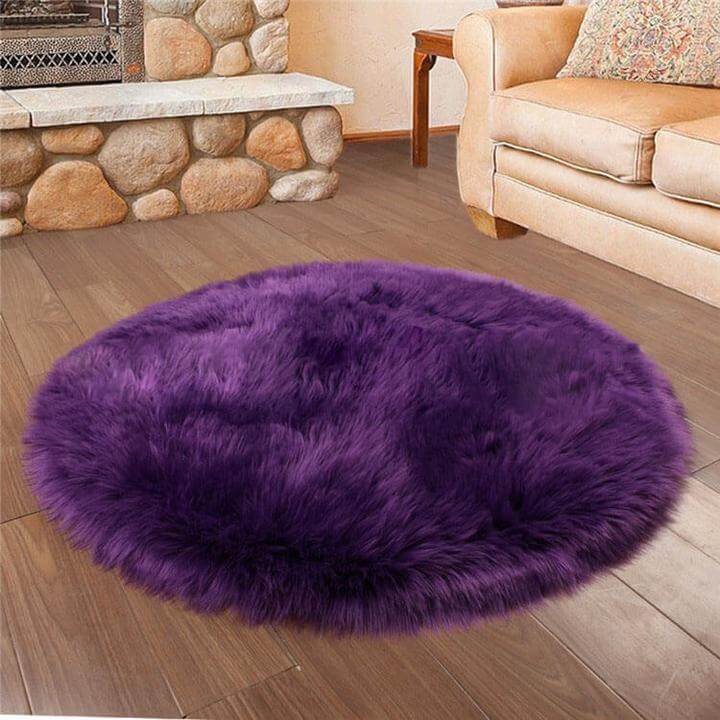 Luxurious Faux Sheepskin Round Rug,Ultra Soft Home Decor