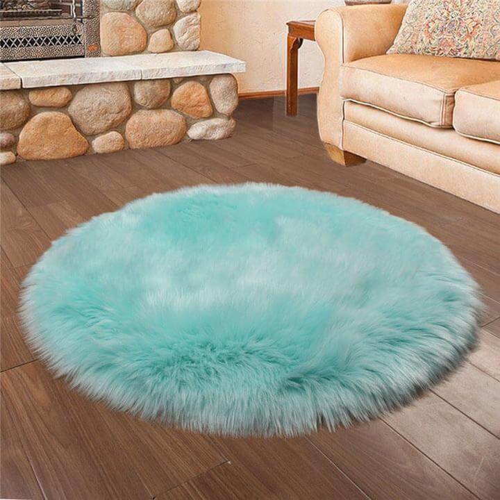 Luxurious Faux Sheepskin Round Rug,Ultra Soft Home Decor