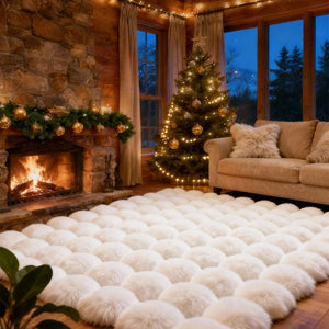 Faux Fur Shaggy Area Rug, Non-Slip, Machine Washable Carpet in