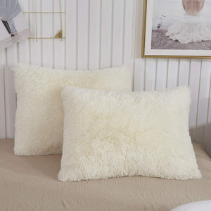 Faux Fur Throw Pillow Cases Plush Shaggy Ultra Soft Pillow Cover