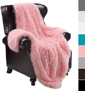 Soft Faux Fur Throw Blanket , Fuzzy haggy Blanket