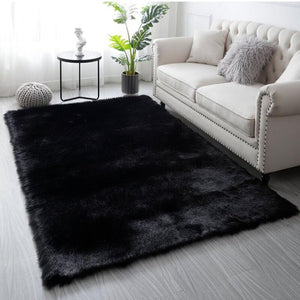 Faux Fur Sheepskin Rug for Living Room,Fluffy Washable Rug for Bedroom