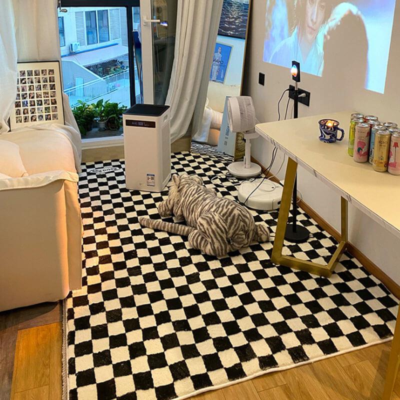 Plaid  Rug,Checkerboard Checkered Rug,Living Room Area Rug