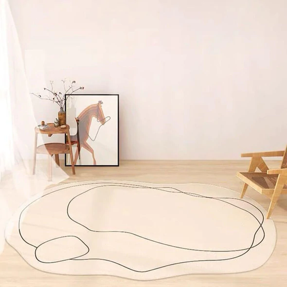 Simple shaped irregular rug, area rug