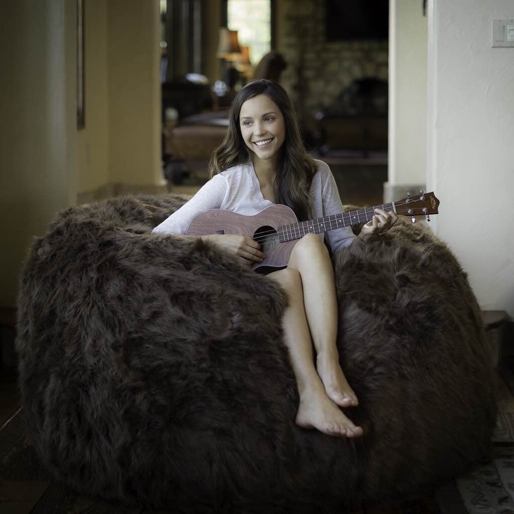 Faux Sheepskin Bean Bag Chair Cover Unfilled