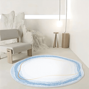 Modern Irregular Round Shape Shag Area Rug for Living Room