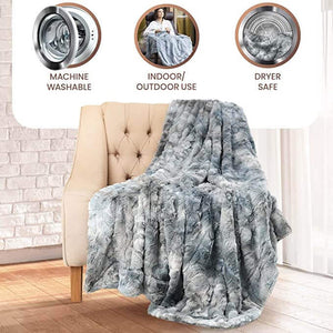 Luxury Faux Fur Throw Blanket - Soft, Fluffy